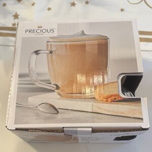 Precious Home Clear Glass Coffee Mug Set. New in box.